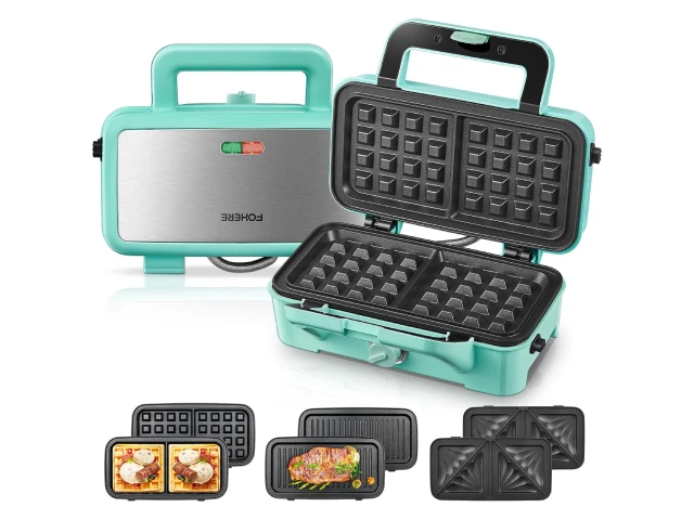 FOHERE Waffle Maker 3 in 1 Sandwich Maker